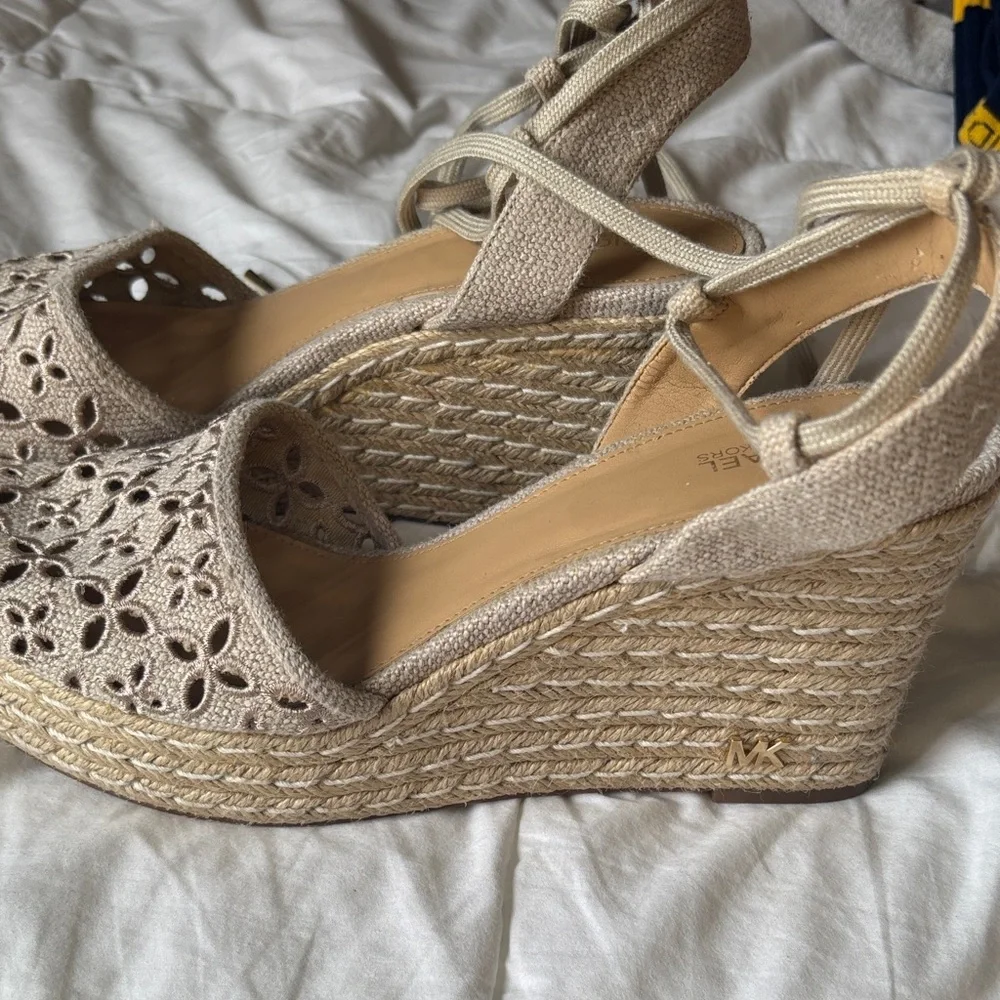Michael Kors Tan Espadrille Wedges - Picture 2 of 4